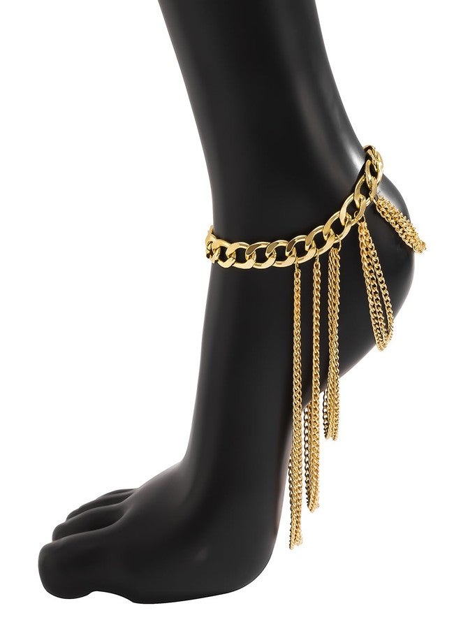eartif High Heels Anklet Boot Chains for Women Layered Tassel Ankle Chains Gold Punk Bar Nightclubs Party Foot Chains Shoes Chain (Gold) - Image 2